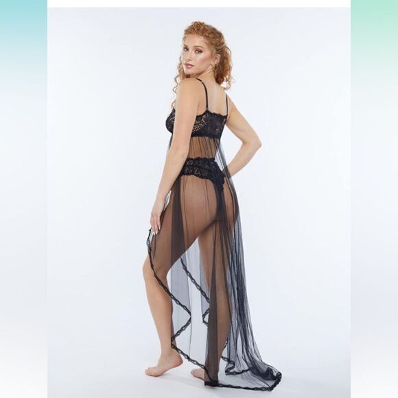 Fenty Lace and Tulle Sheer Maxi Slip - Picture 3 of 7